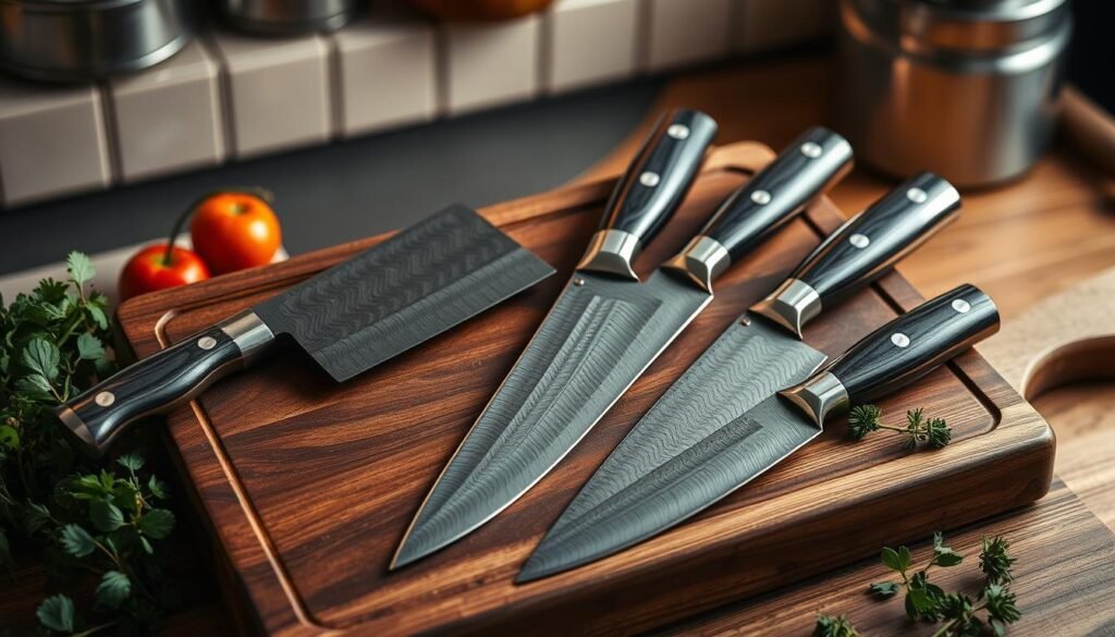 luxury damascus knife set