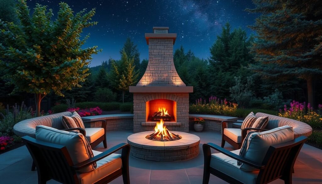 outdoor fire feature